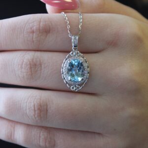 White Topaz and Blue Topaz Necklace