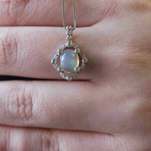 Ethiopian Opal and White Topaz Necklace