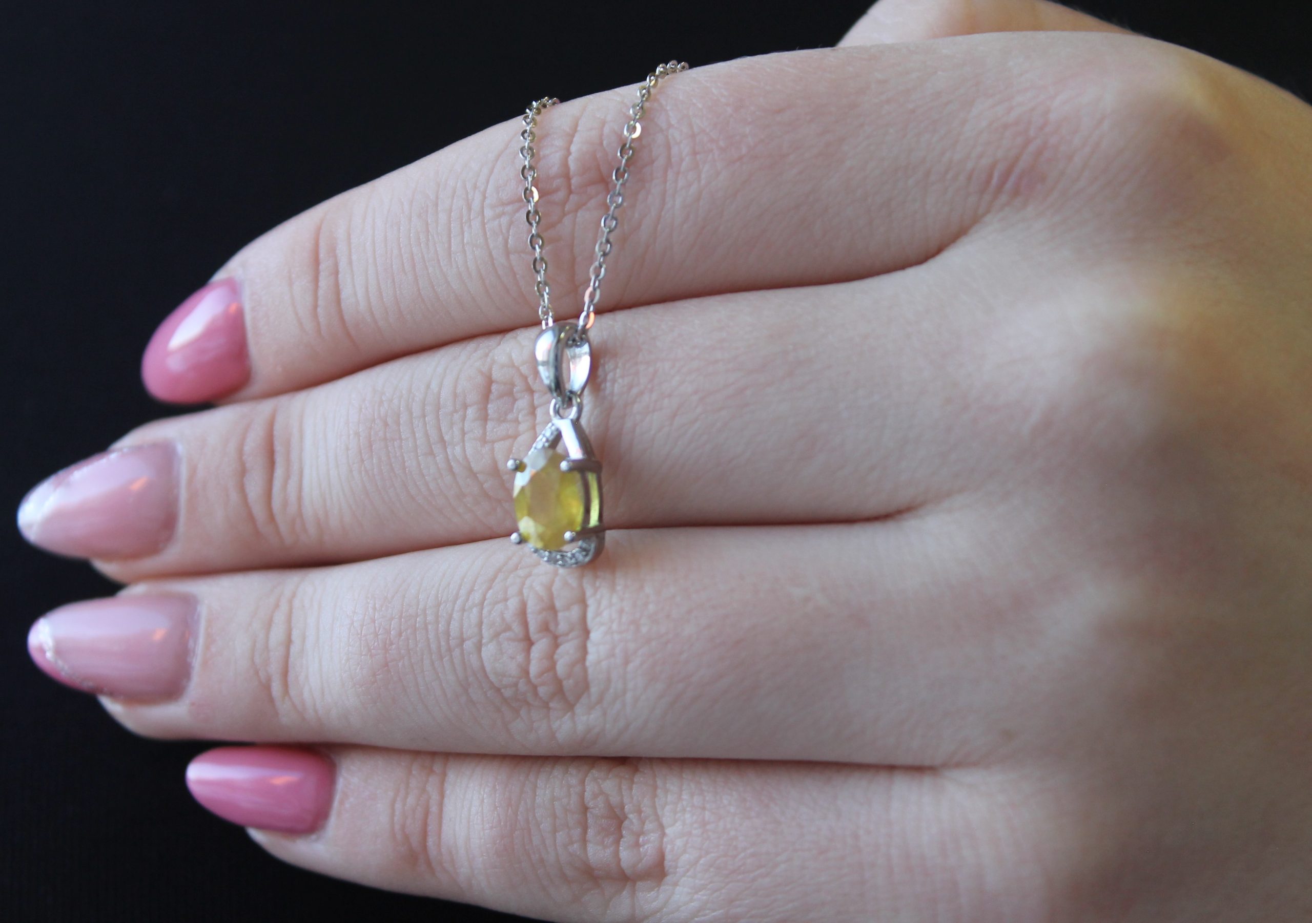 Yellow Sapphire and Cubic Zirconia Necklace - Image 3