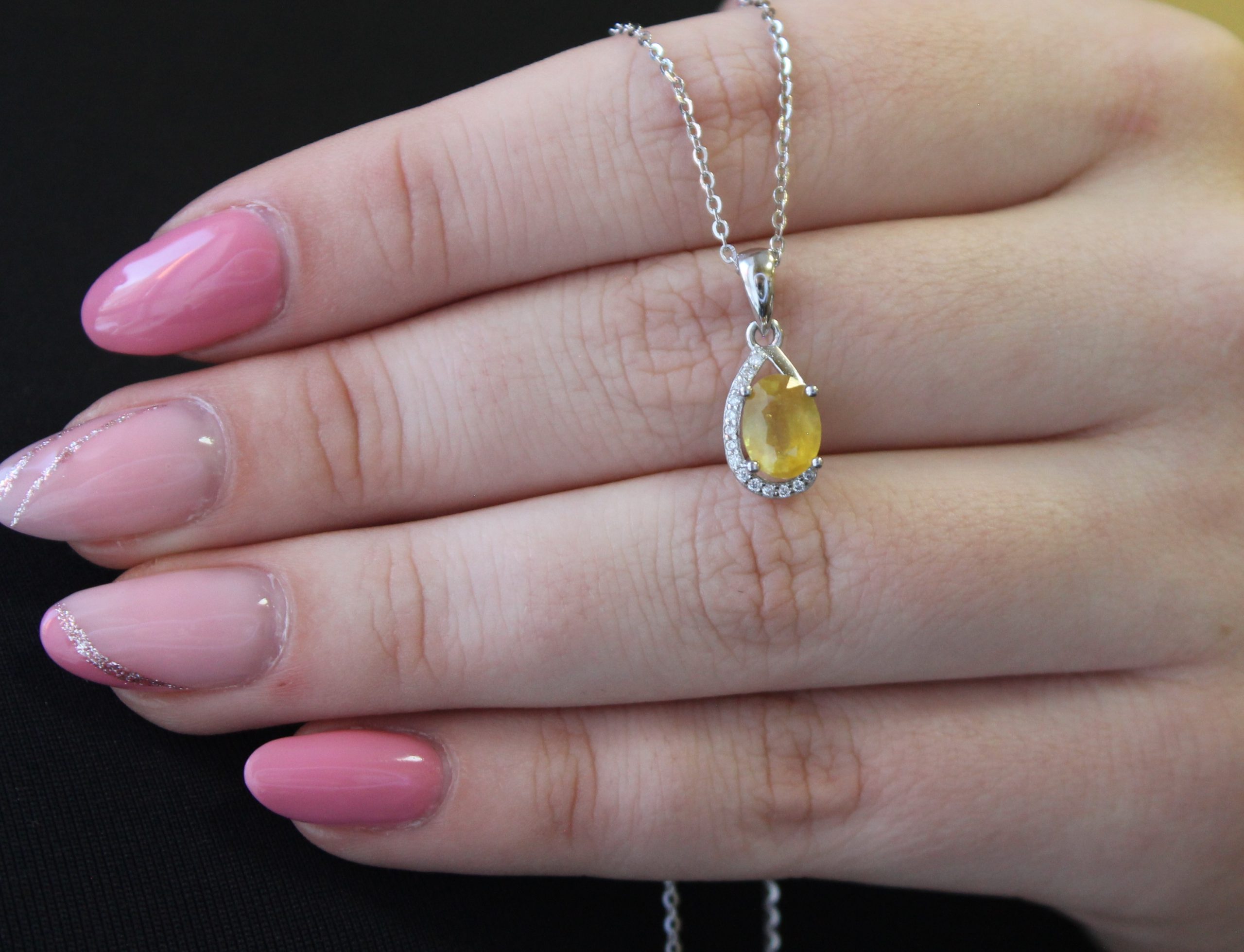 Yellow Sapphire and Cubic Zirconia Necklace - Image 2