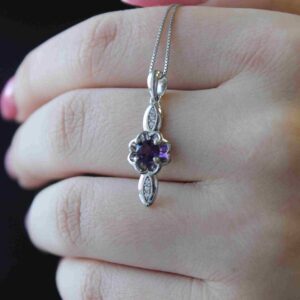 Amethyst Silver Necklace